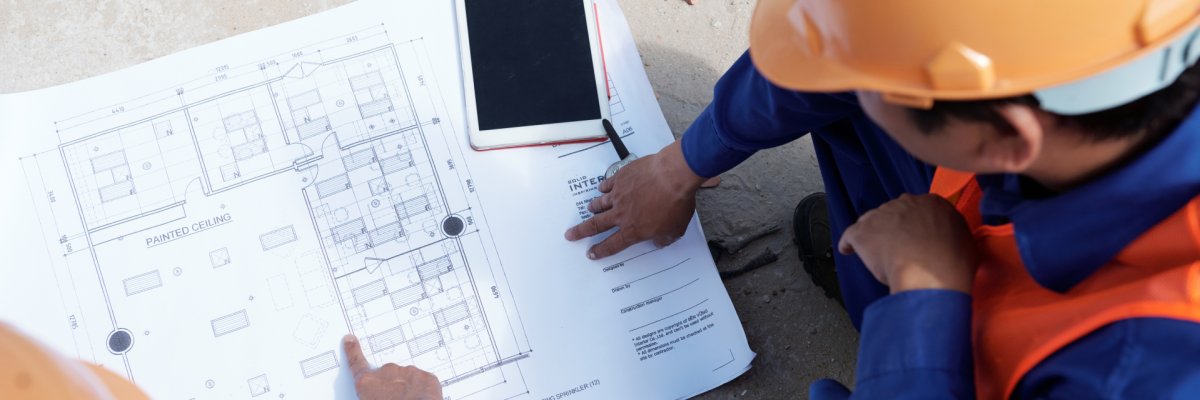 Working discussing building of house Working discussing building of house