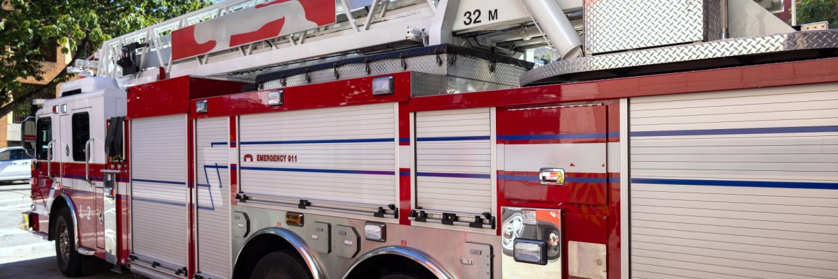 Fire truck ready to respond to emergency Fire truck ready to respond to emergency