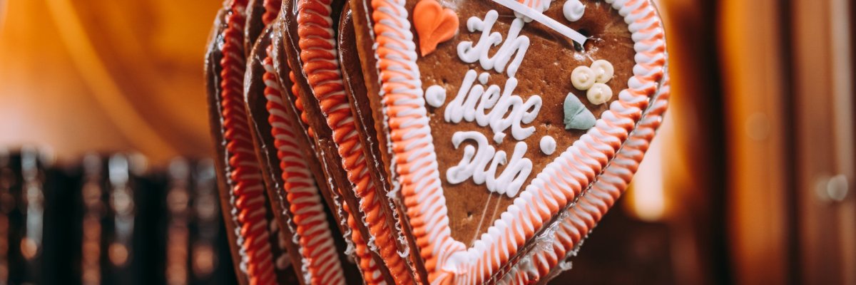 Gingerbread Hearts at Christmas Market in Germany.Inscription means I love you Gingerbread Hearts at Christmas Market in Germany.Inscription means I love you