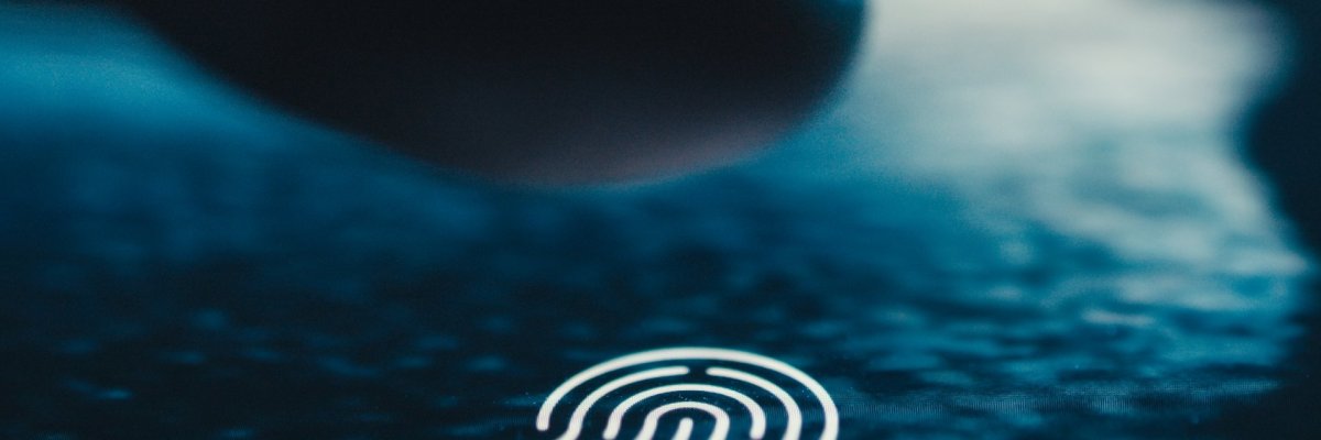 Close up of biometrical finger print scanner