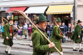Munich, Germany - September 24, 2018: Participants of the annual Bavarian Oktoberfest beer festival parade in traditional historical costumes. Annual holiday. Munich, Germany - September 24, 2018: Participants of the annual Bavarian Oktoberfest beer festival parade in traditional historical costumes. Annual holiday.